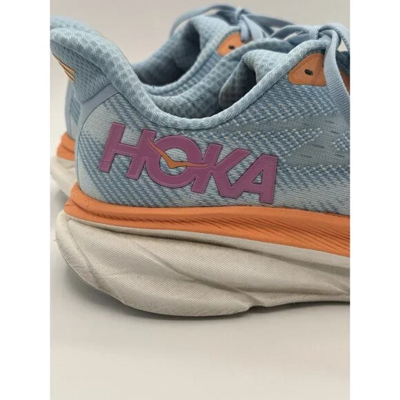Hoka One One Womens Clifton 9 1127896 ABIW Blue Running Shoes Sneakers Sz 11B - Picture 8 of 15